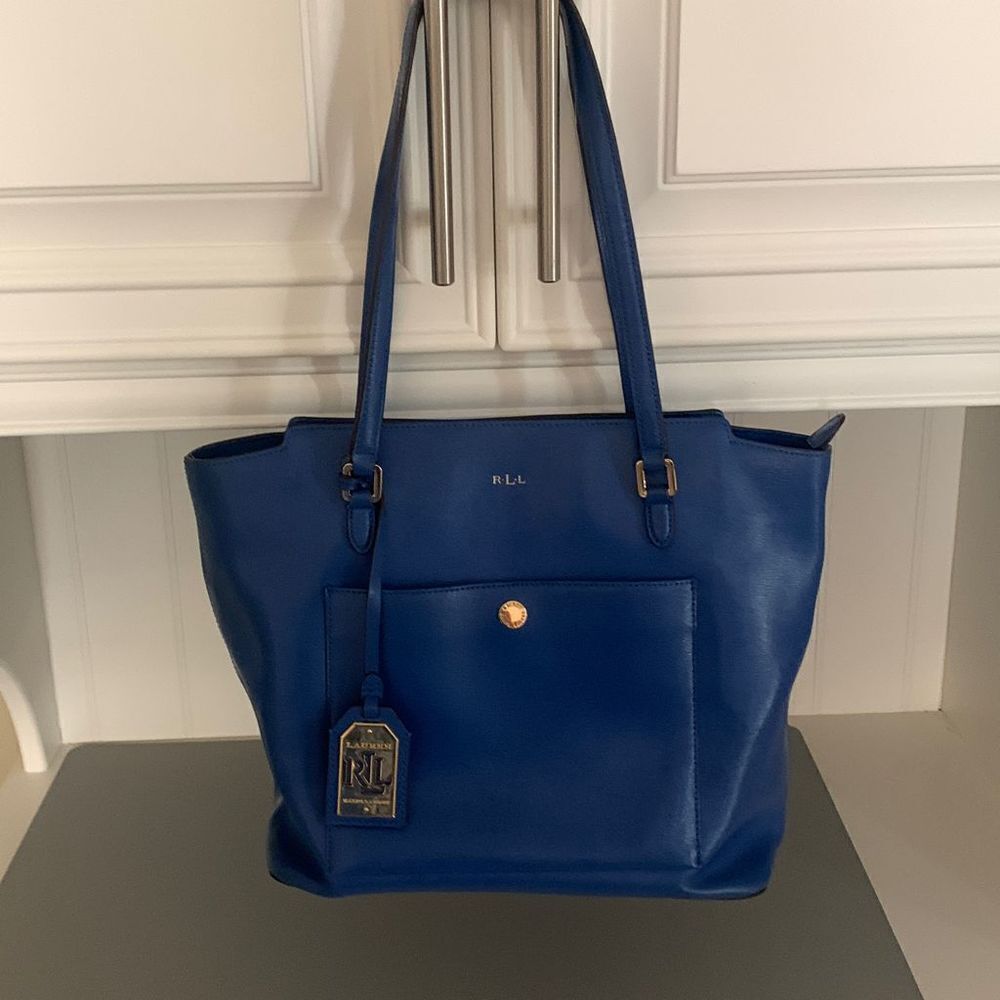Ralph Lauren Cobalt Blue Leather Purse